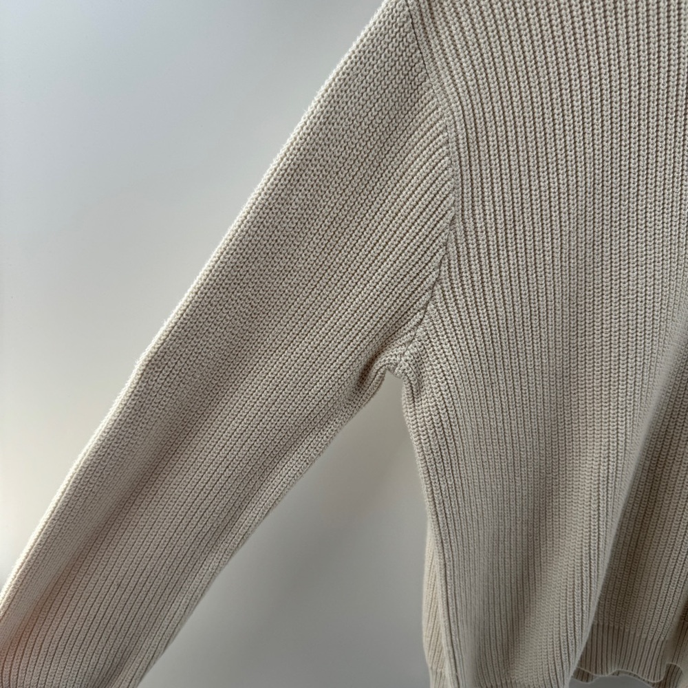 John Galt Oversized Beige Sweater One Size Cozy Neutral Pullover - Picture 4 of 8